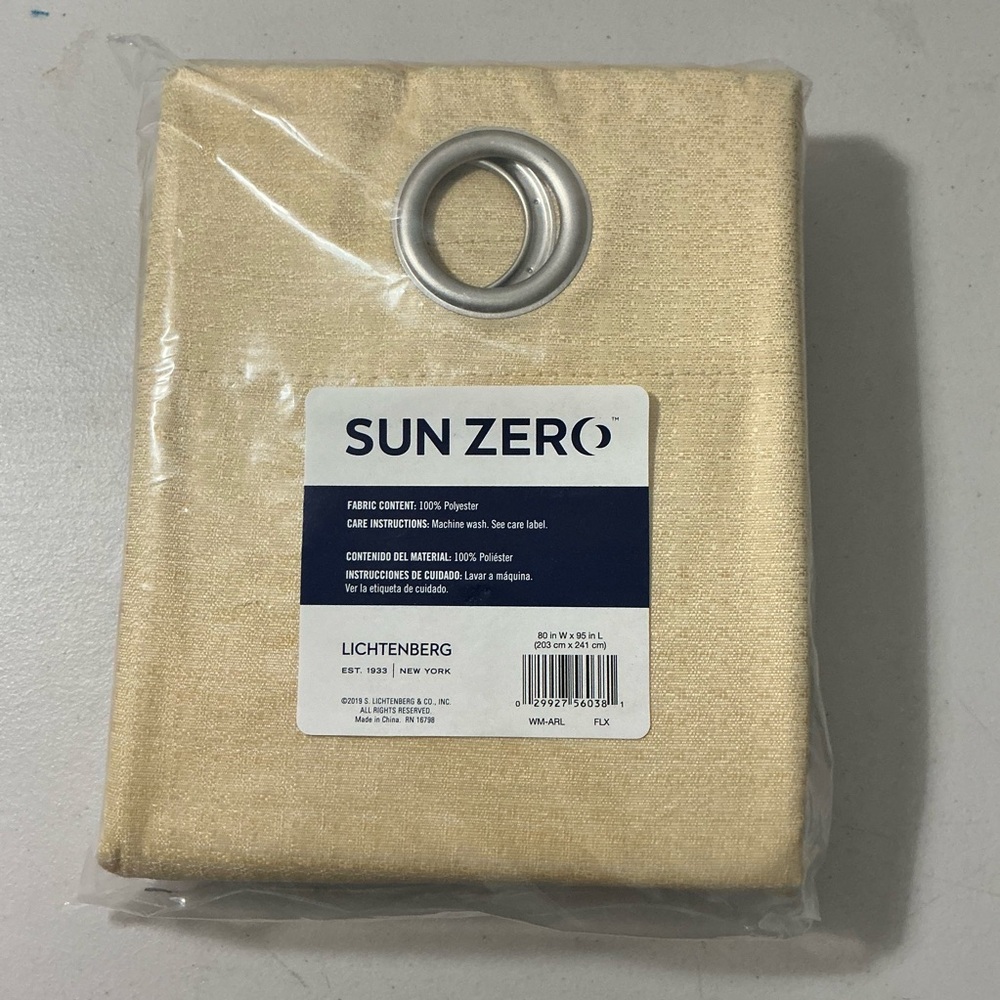 2/$10 Sun Zero Beige Curtain Panel